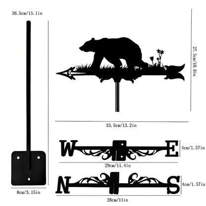 Bear Wildlife Silhouette Stainless Steel Weathervane