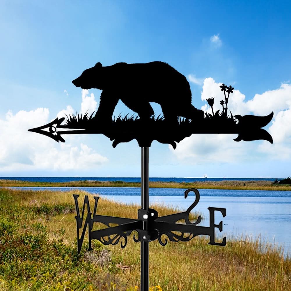 Bear Wildlife Silhouette Stainless Steel Weathervane