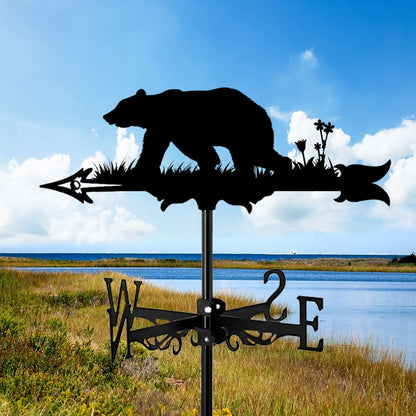 Bear Wildlife Silhouette Stainless Steel Weathervane