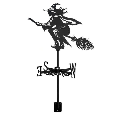Witch Silhouette Stainless Steel Weathervane