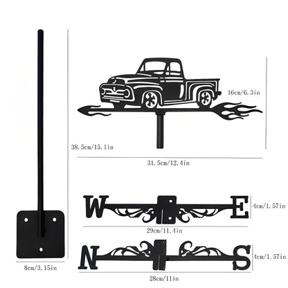 Pickup Truck Silhouette Stainless Steel Weathervane