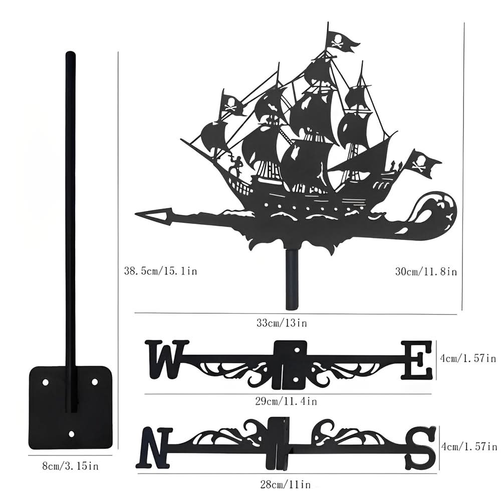 Pirate Ship Sailing Stainless Steel Weathervane
