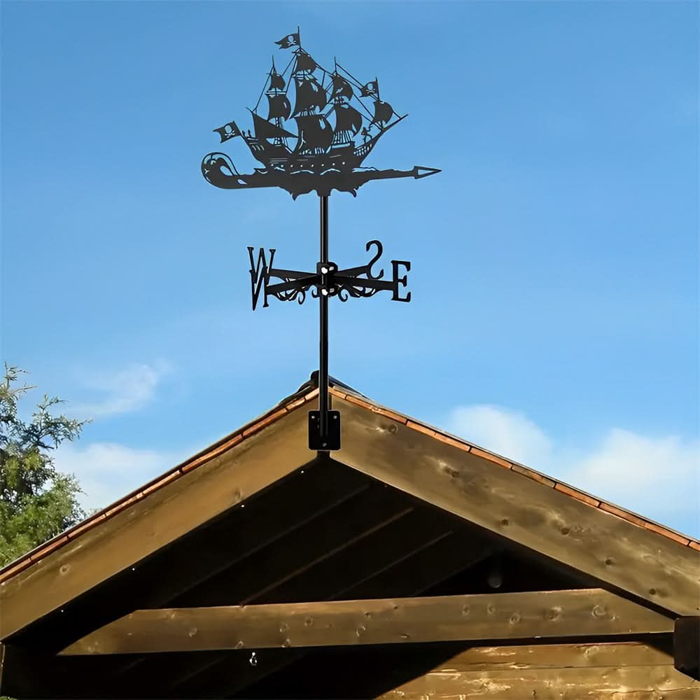 Pirate Ship Sailing Stainless Steel Weathervane