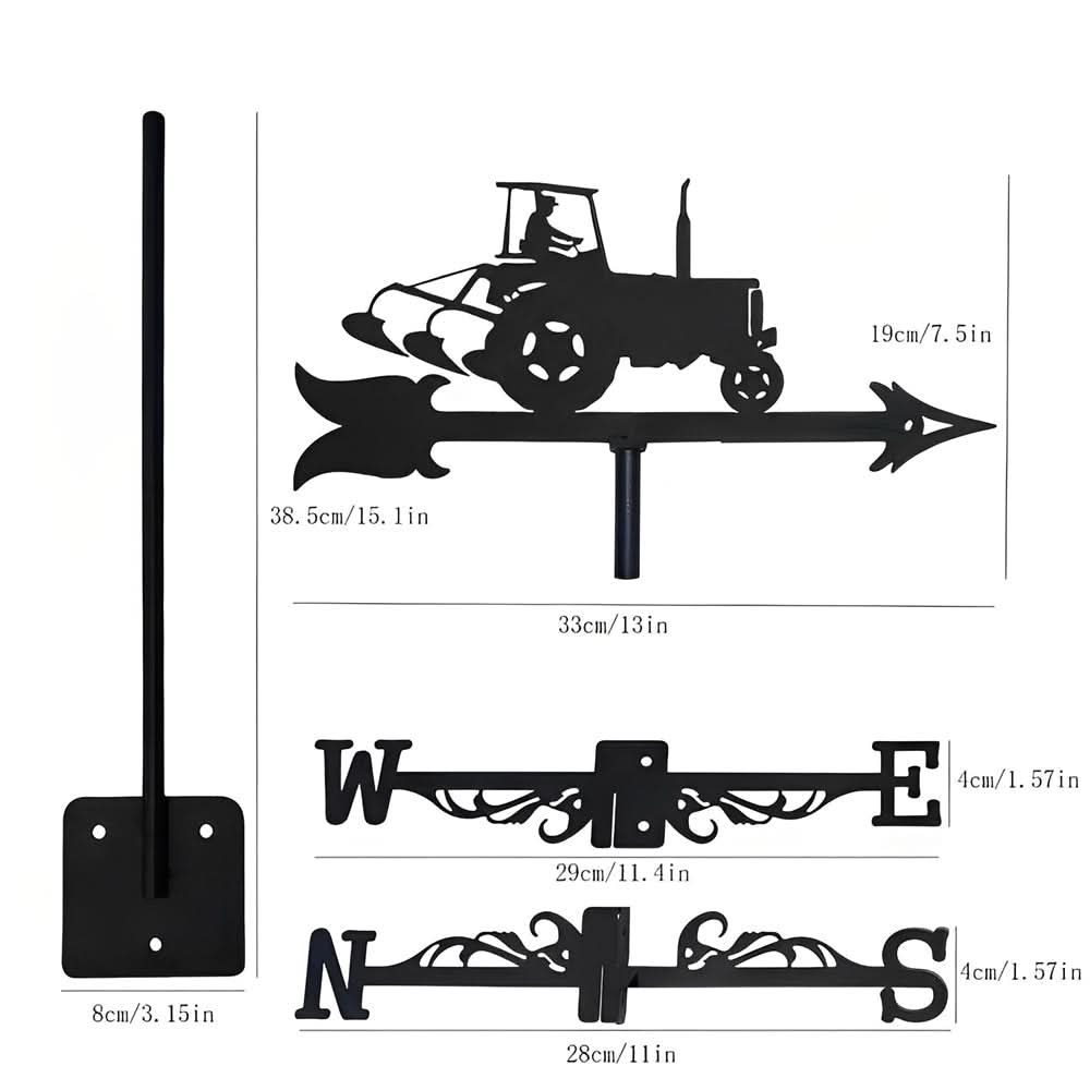Tractor Farm Equipment Stainless Steel Weathervane