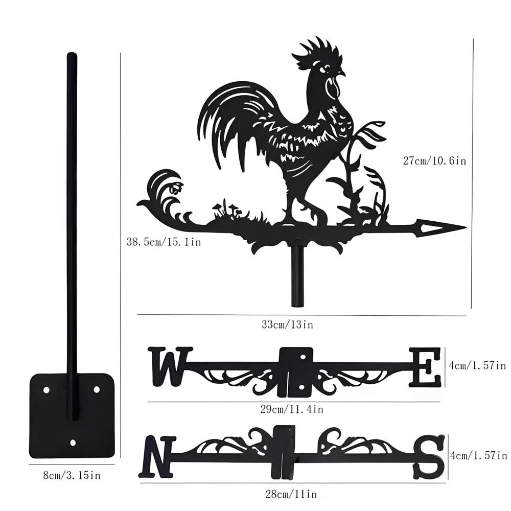 Rooster Farm Animal Stainless Steel Weathervane
