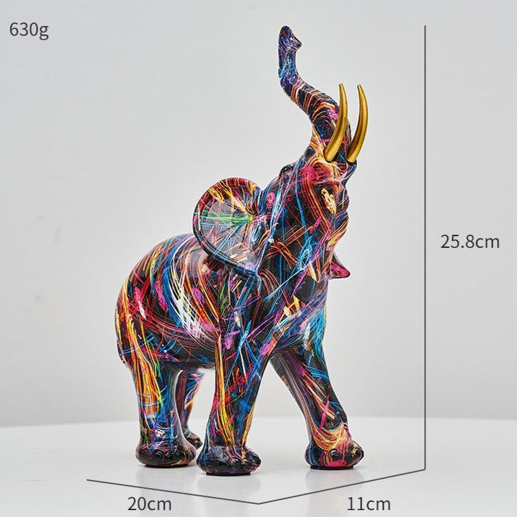 ArtZ® Elephant Nordic Painted Statue Sculptures Nordic Painted Large: 10.1 inch by 7.9 inch (25.8x20cm)