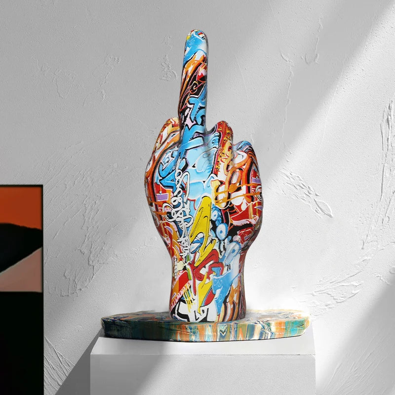 ArtZ® I Have A Bad Attitude Sculpture Middle Finger Sculpture