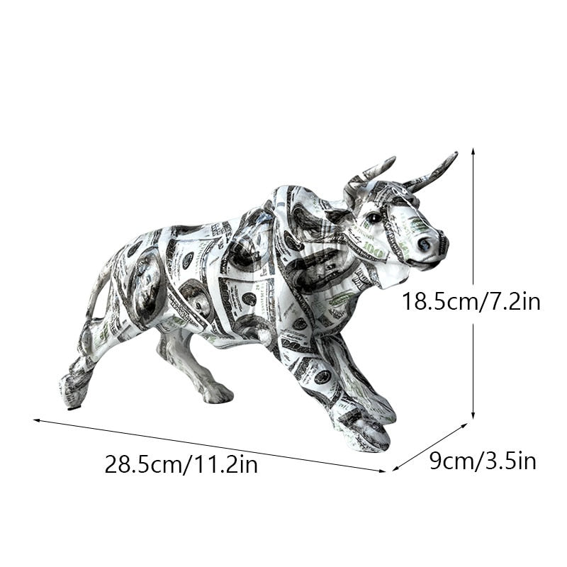 ArtZ® Graffiti Painted Bull Sculpture Graffiti Painted Bull Sculpture Money Painted
