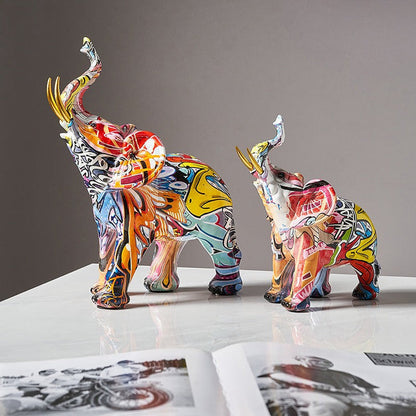 ArtZ® Elephant Nordic Painted Statue Sculptures