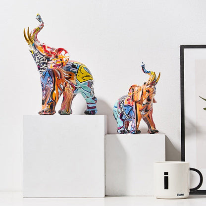 ArtZ® Elephant Nordic Painted Statue Sculptures
