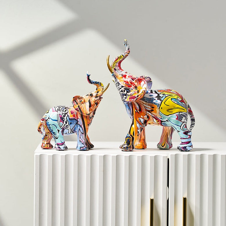 ArtZ® Elephant Nordic Painted Statue Sculptures