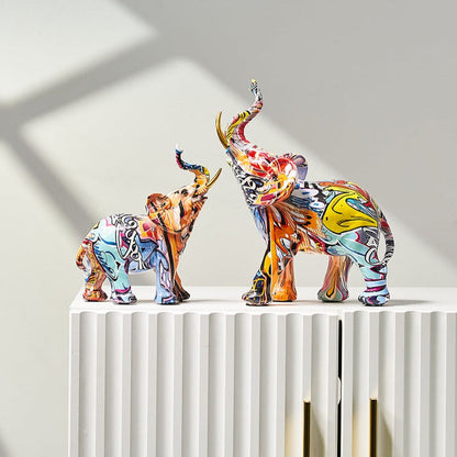 ArtZ® Elephant Nordic Painted Statue Sculptures