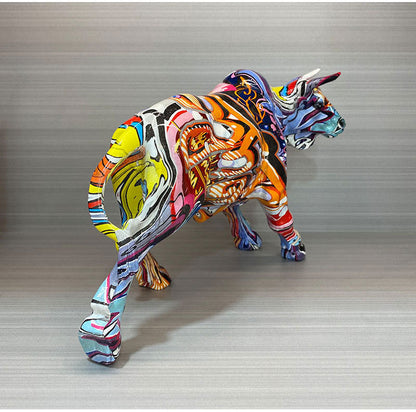 ArtZ® Graffiti Painted Bull Sculpture Graffiti Painted Bull Sculpture