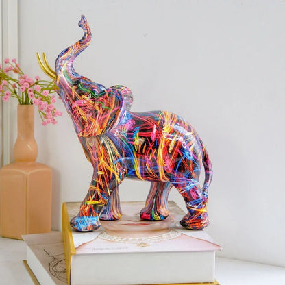 Graffiti Elephant Art Sculpture
