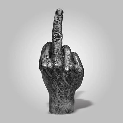 ArtZ® I Have A Bad Attitude Sculpture Middle Finger Sculpture Gray