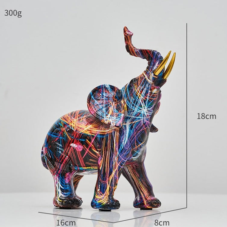 ArtZ® Elephant Nordic Painted Statue Sculptures Nordic Painted Medium: 7.1 inch by 6.3 inch (18x16cm)