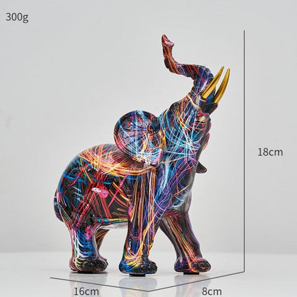 ArtZ® Elephant Nordic Painted Statue Sculptures Nordic Painted Medium: 7.1 inch by 6.3 inch (18x16cm)