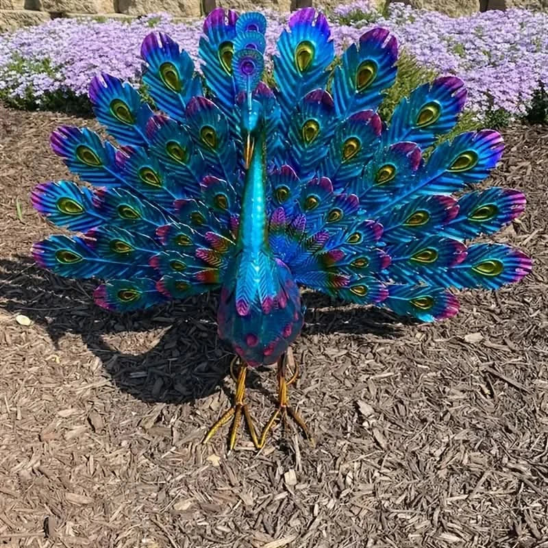 Peacock Garden Statue Sculpture