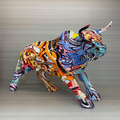 ArtZ® Graffiti Painted Bull Sculpture Graffiti Painted Bull Sculpture