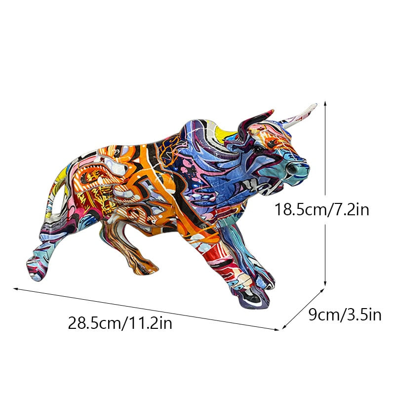 ArtZ® Graffiti Painted Bull Sculpture Graffiti Painted Bull Sculpture Graffiti Painted