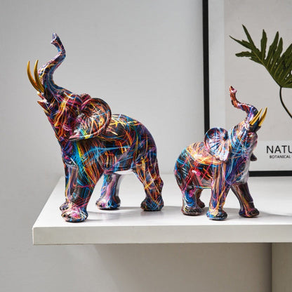 ArtZ® Elephant Nordic Painted Statue Sculptures