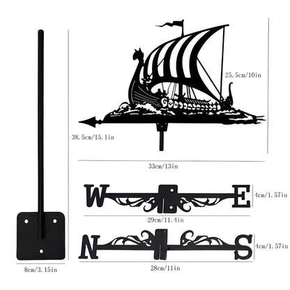 Viking Battle Ship Stainless Steel Weathervane