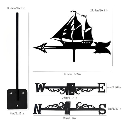 Sailboat Ocean Silhouette Stainless Steel Weathervane