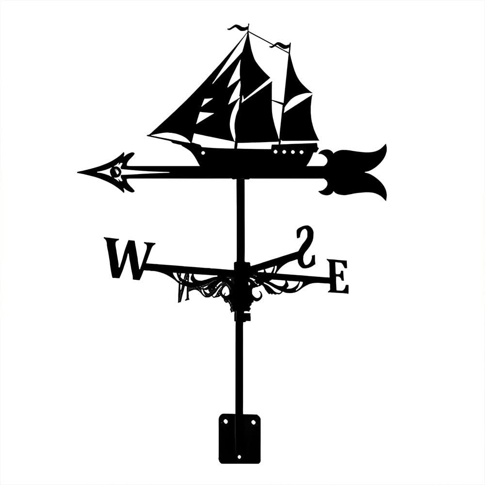 Sailboat Ocean Silhouette Stainless Steel Weathervane