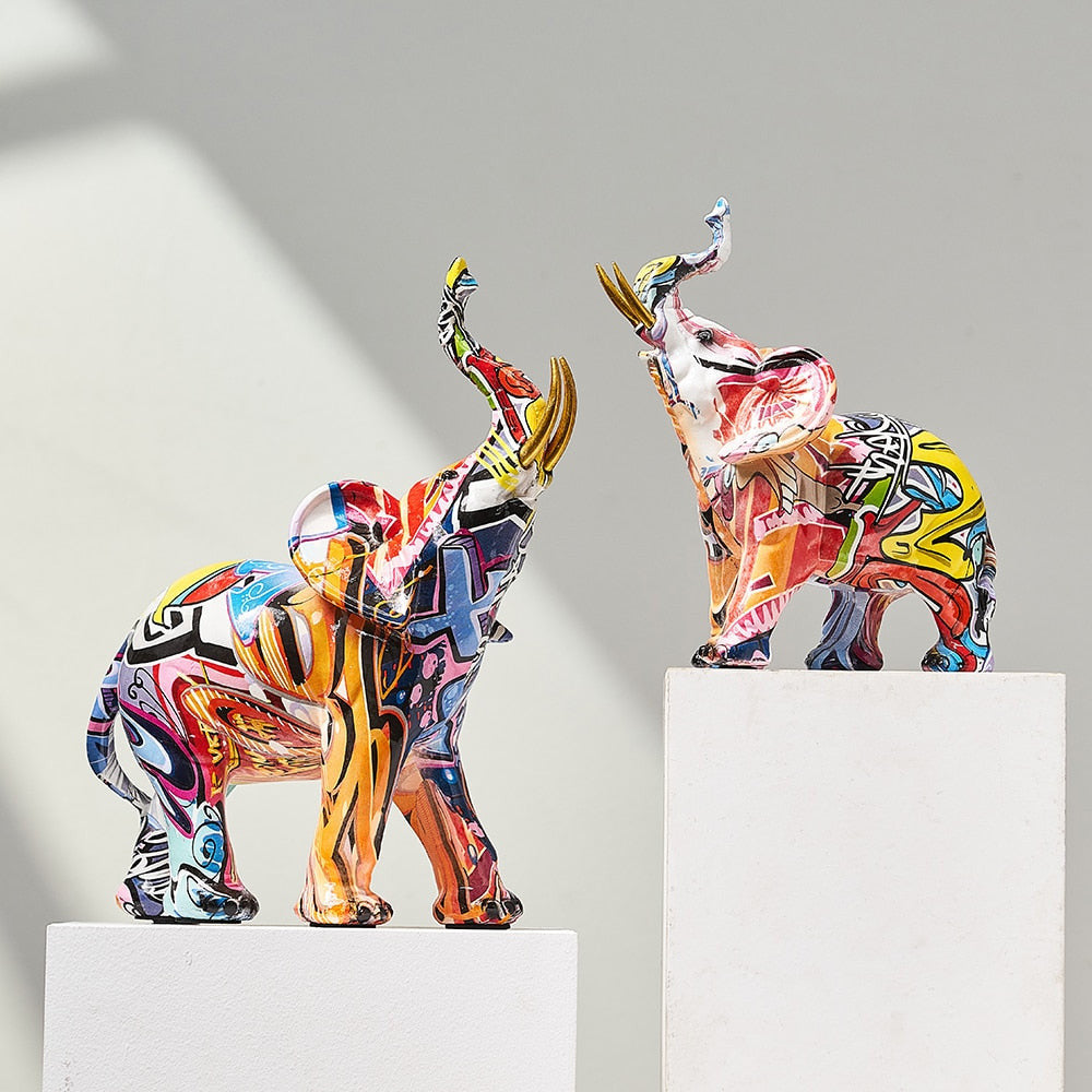 ArtZ® Elephant Nordic Painted Statue Sculptures