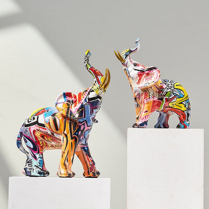 ArtZ® Elephant Nordic Painted Statue Sculptures