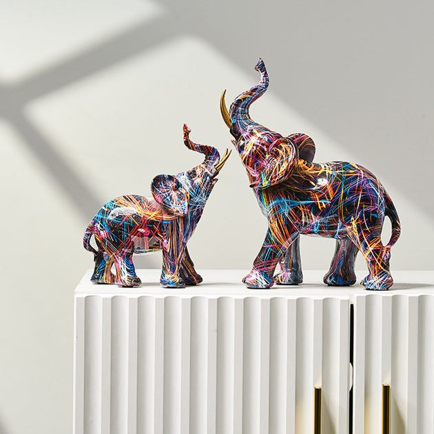 ArtZ® Elephant Nordic Painted Statue Sculptures
