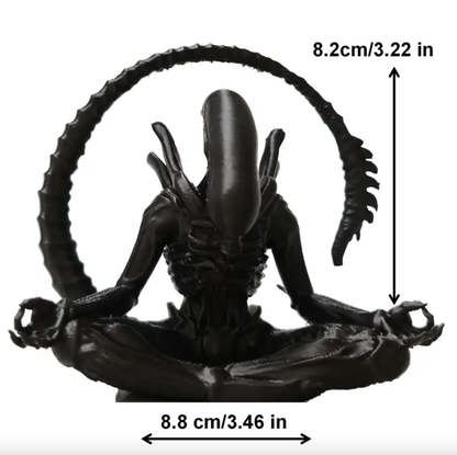 Meditating Alien Figure Home Sculpture