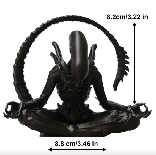 Meditating Alien Figure Home Sculpture