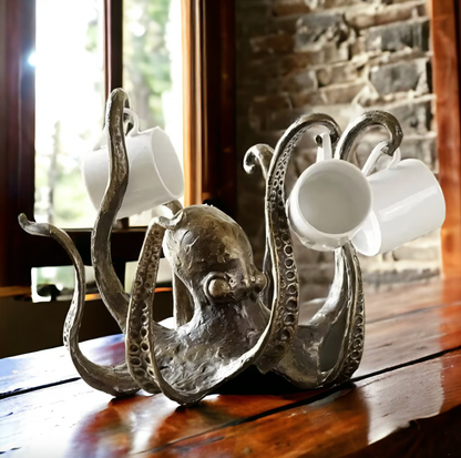Rustic Octopus Mug Holder Display Rack