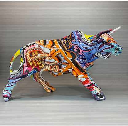 ArtZ® Graffiti Painted Bull Sculpture Graffiti Painted Bull Sculpture