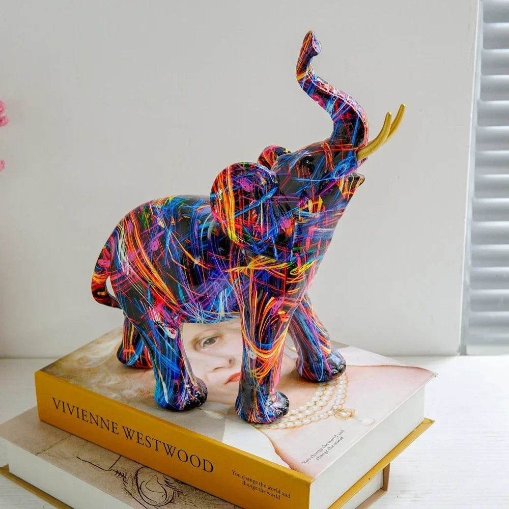Graffiti Elephant Art Sculpture