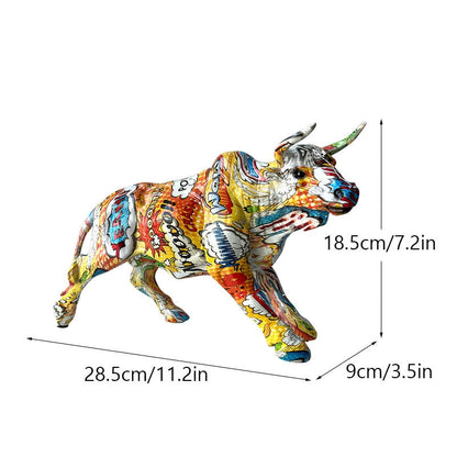 ArtZ® Graffiti Painted Bull Sculpture Graffiti Painted Bull Sculpture Comic Book Painted