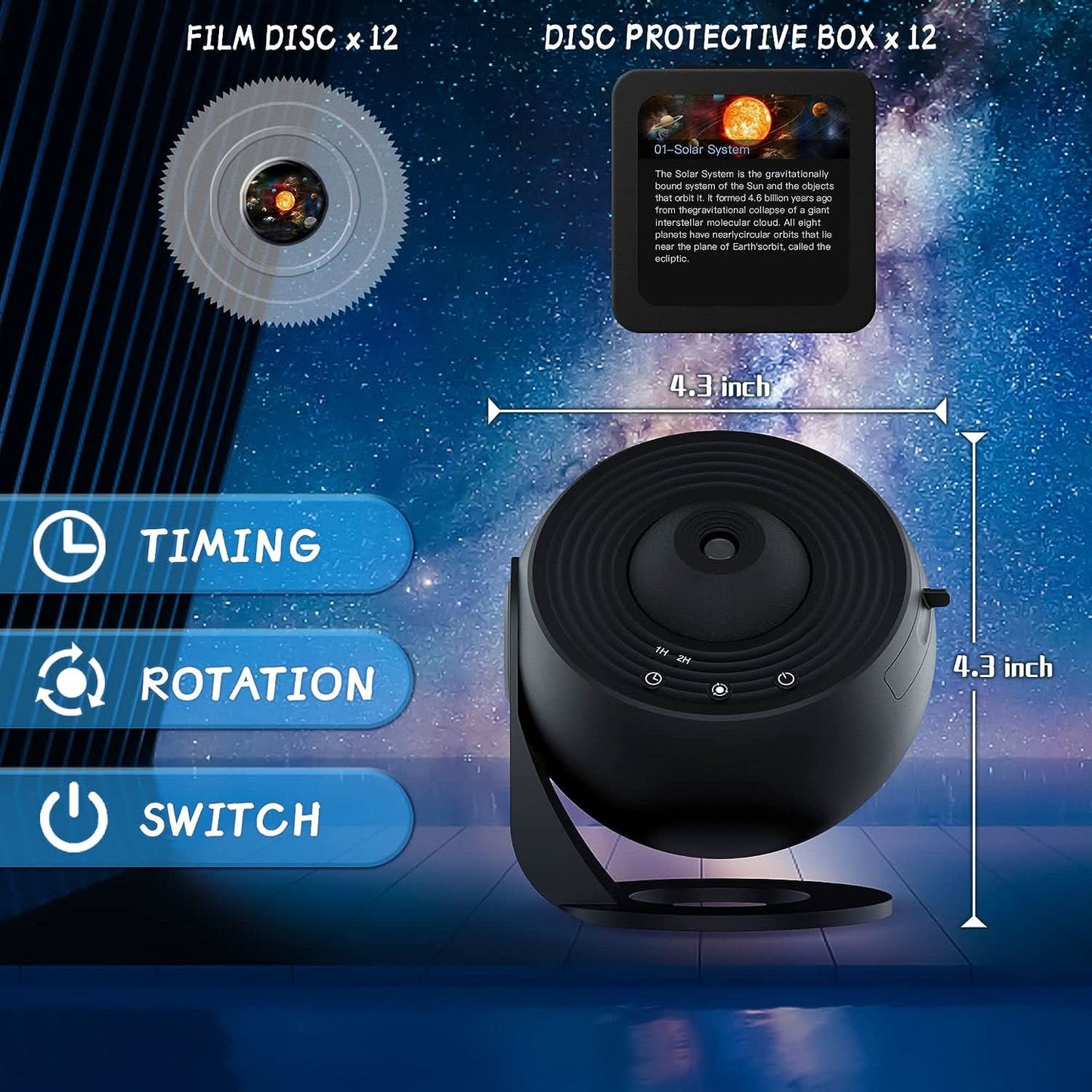 12-in-1 Planetarium Star Projector Lamp