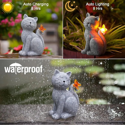 Solar Powered Cat Outdoor Garden Light