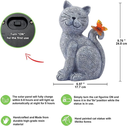 Solar Powered Cat Outdoor Garden Light