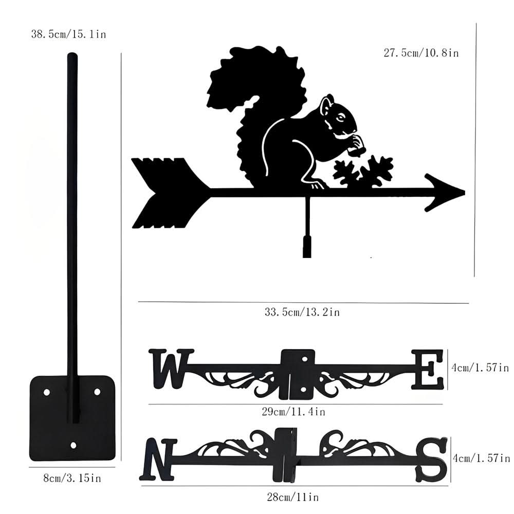 Squirrel with Pinecone Stainless Steel Weathervane