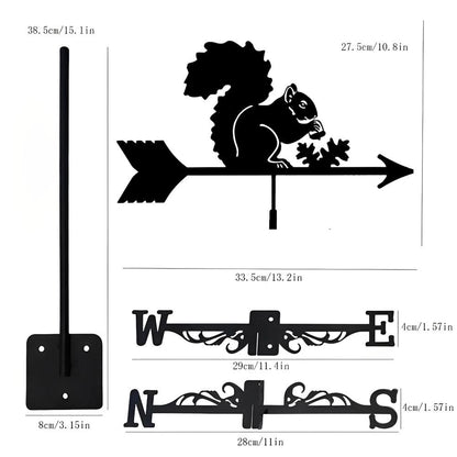 Squirrel with Pinecone Stainless Steel Weathervane