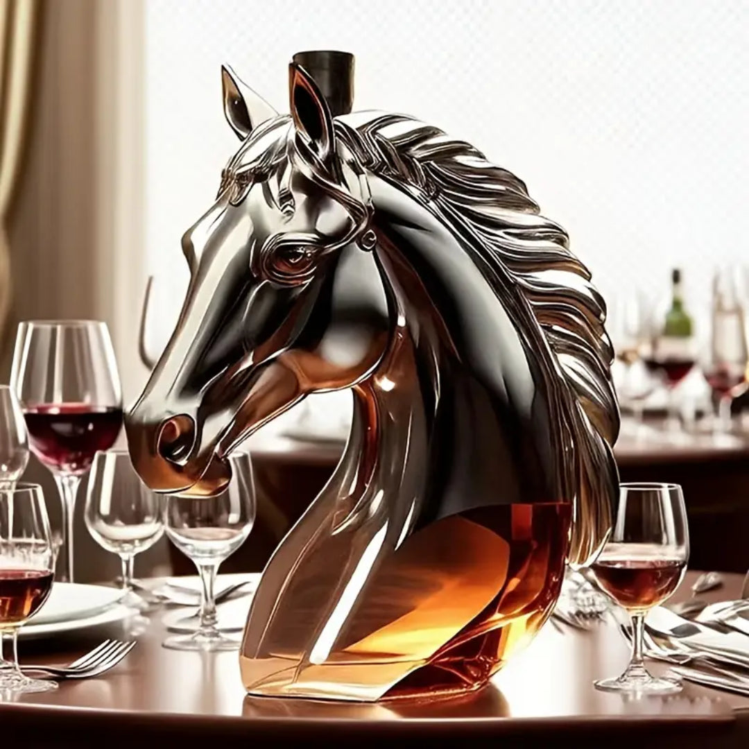 Horse Head Glass Decanter