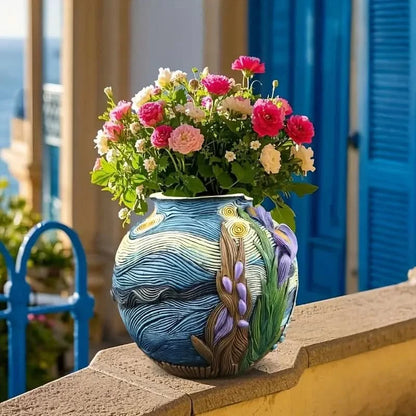 Van Gogh Style Decorative Flower Vase