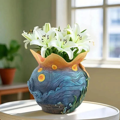 Van Gogh Style Decorative Flower Vase