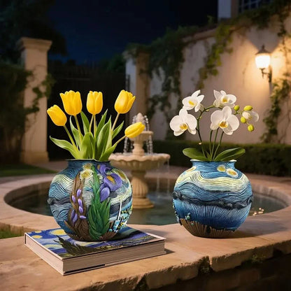 Van Gogh Style Decorative Flower Vase