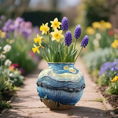 Van Gogh Style Decorative Flower Vase