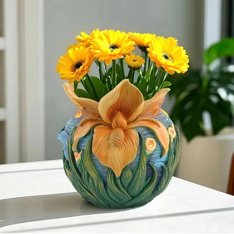 Van Gogh Style Decorative Flower Vase