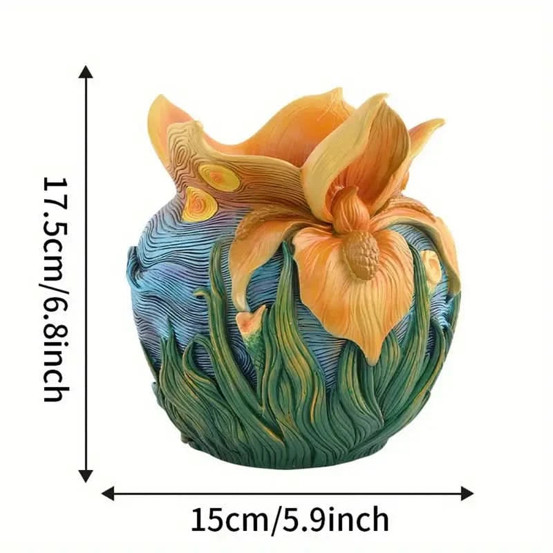 Van Gogh Style Decorative Flower Vase