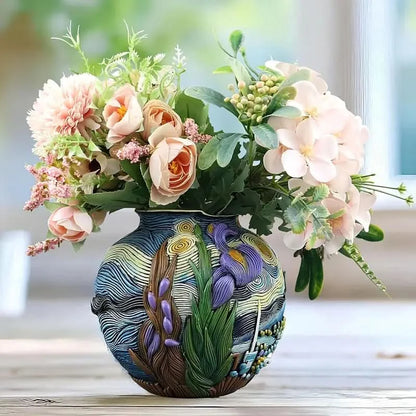 Van Gogh Style Decorative Flower Vase